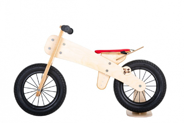 DipDap Laufrad aus Holz, 12 Zoll, mit rotem Sitz