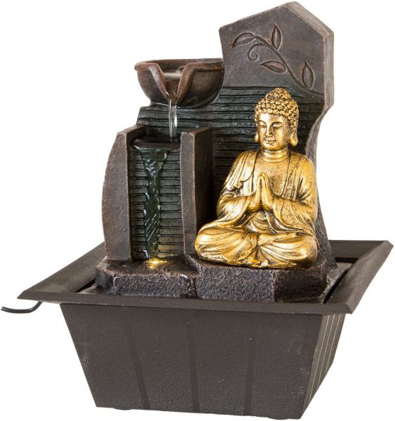 Zimmerbrunnen Buddha mit Beleuchtung