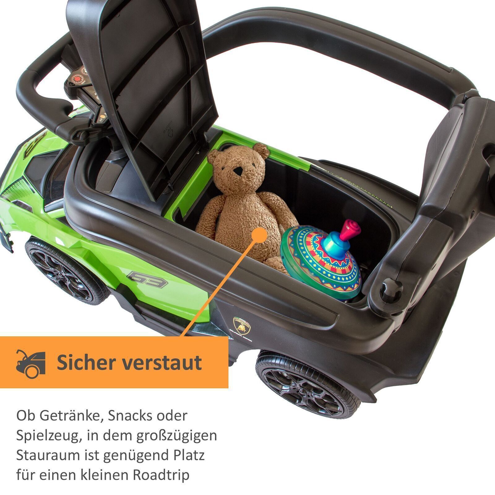 NATIV Rutschauto Kinderfahrzeug mit Sicherheitsbügel Rutscher Auto Stange