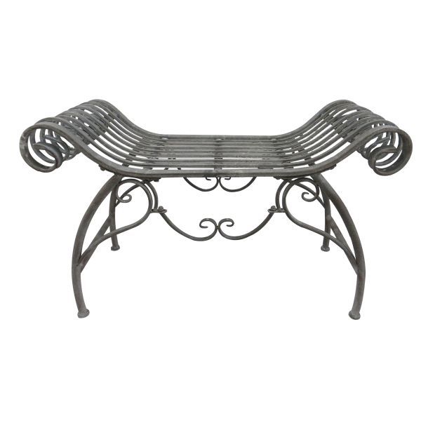 Sitzbank aus Eisen, grau antik
