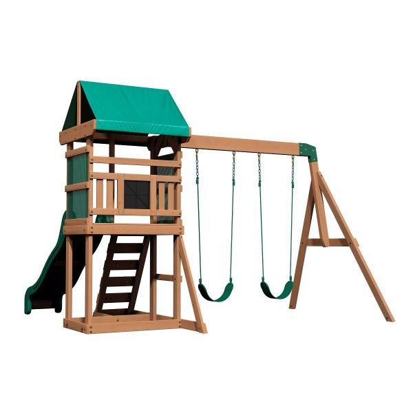 Backyard Spielturm mit zwei Schaukeln und Rutsche, Holz
