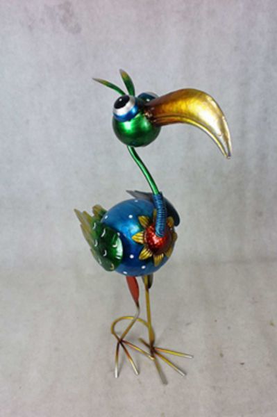 Dekovogel "Dodo" aus  Metall, 60 cm hoch, aufwendig verarbeitet, Paradiesvogel