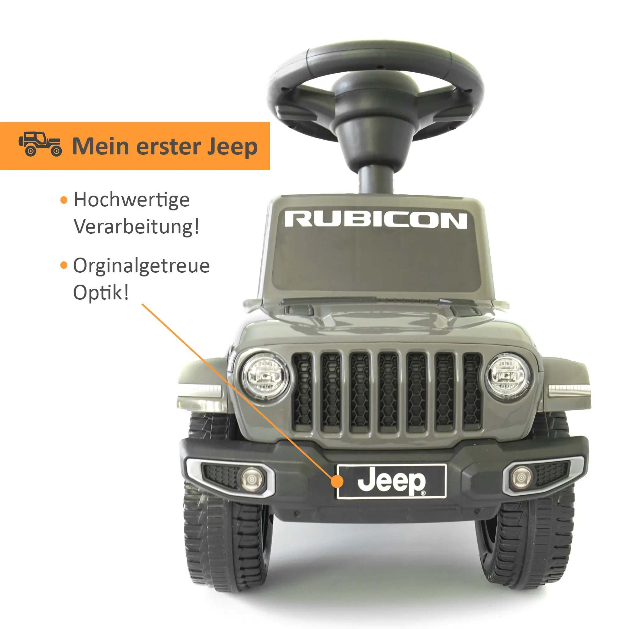 Rutschauto “Jeep” mit Funktionslenkrad, Rutschfahrzeug ab 18