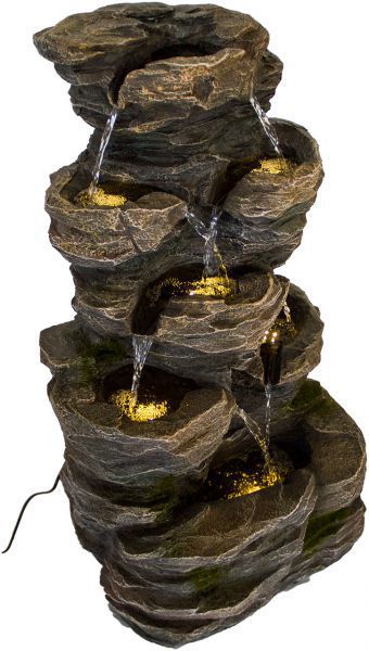 Gartenbrunnen Felsen mit LED-Beleuchtung