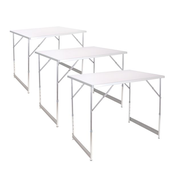Tapeziertisch und Arbeitstisch,  3-teilig, höhenverstellbar, 100x60 cm pro Tisch, Stahlgestell