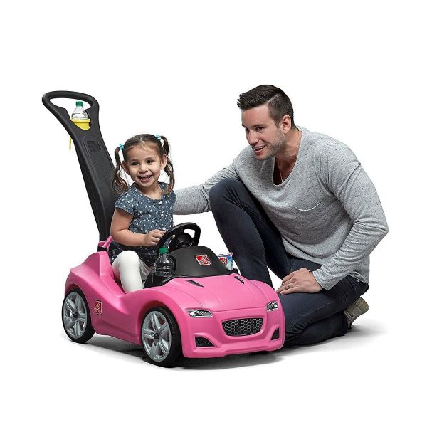 Kinderfahrzeug mit Schiebestange, rot, blau oder rosa