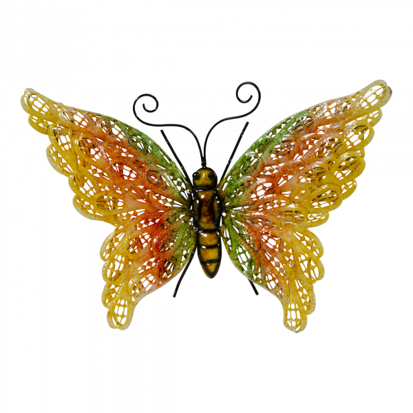Wanddeko Schmetterling, 32cm, Metallfigur für Garten
