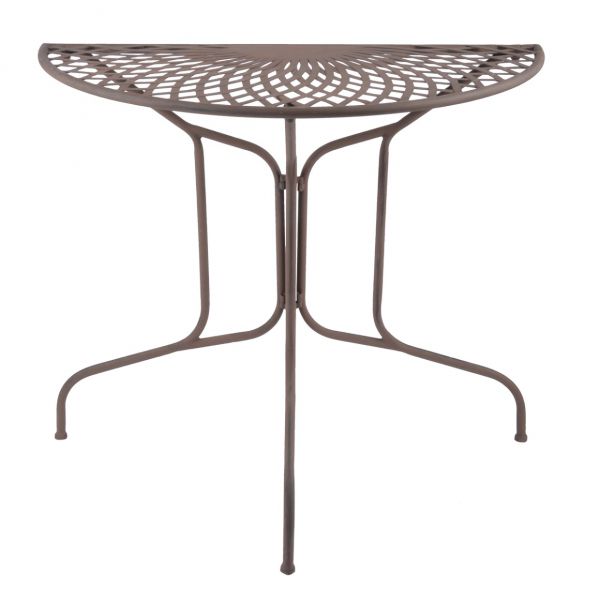 halbrunder Tisch aus Metall, Balkontisch
